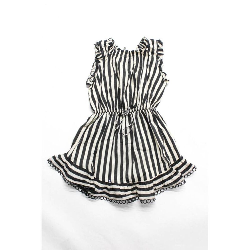 Zimmermann Girls Cotton Striped Sleeveless Romper White Size 4